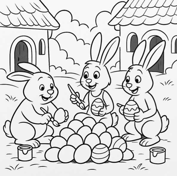 Osterhasen-Ausmalbild